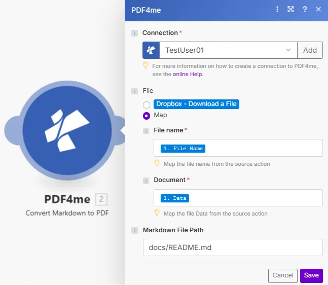Convert Markdown to PDF Make